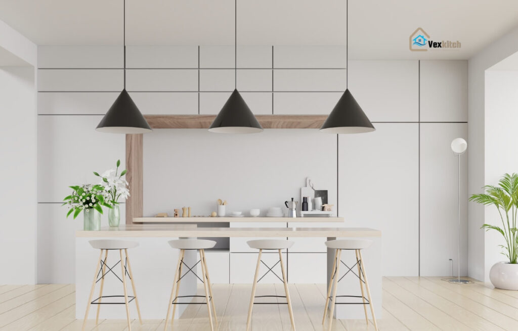 A white theme kitchen design.