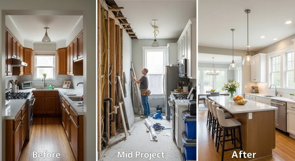 A Before, mid and After Project Photos