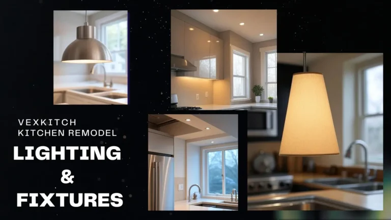 A text and infographic for Kitchen Lighting and Fixtures