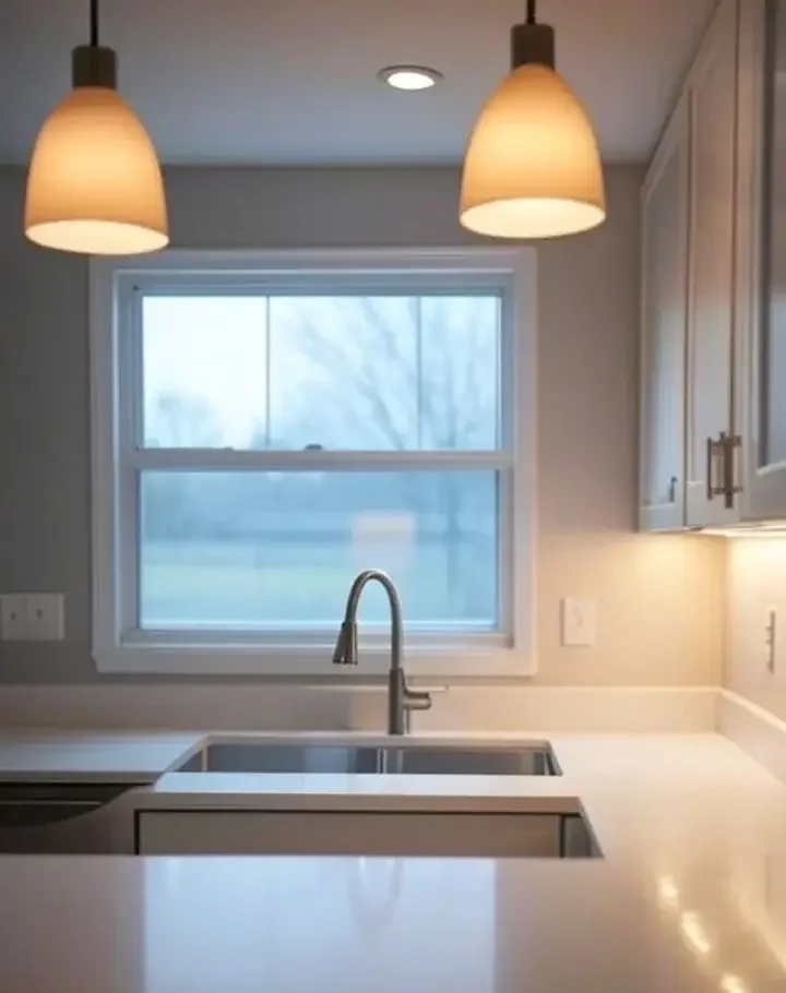 A Kitchen Sink with Window light