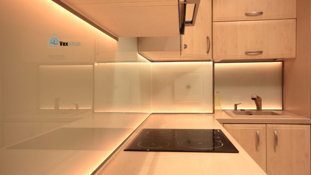 A well kitchen with lighting options