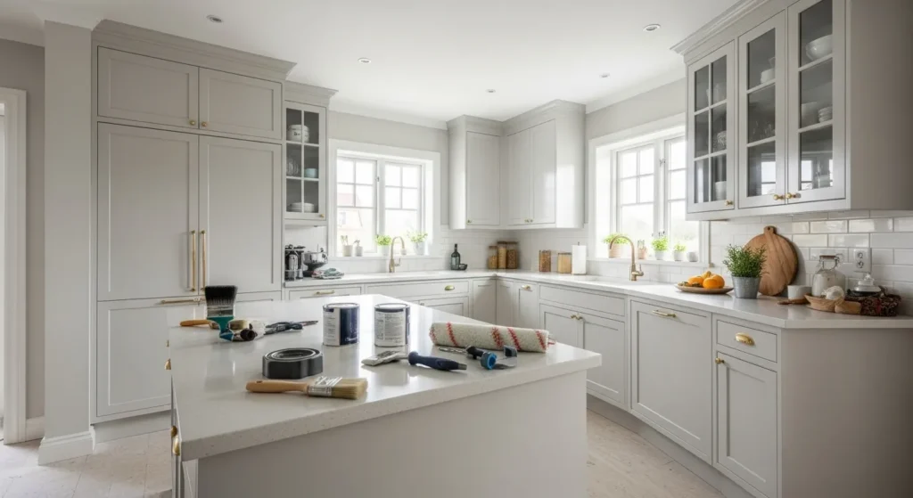 A well design Kitchen Painting and Finishing look in a home.