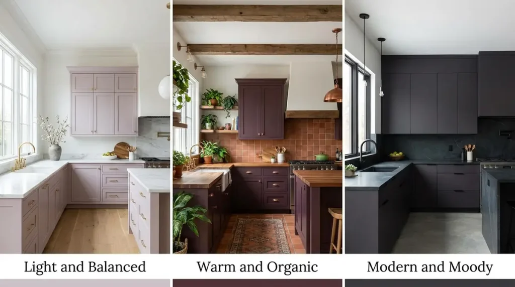 kitchens displaying aubergine ca