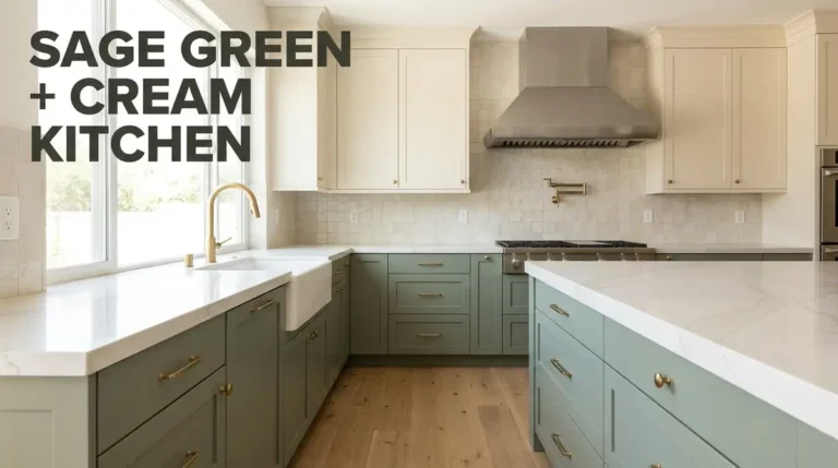 sage green and cream kitchen